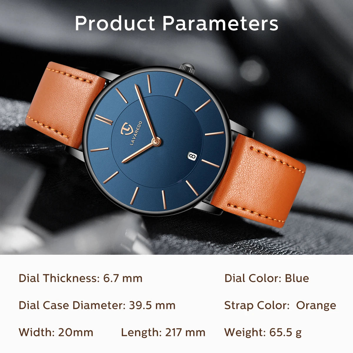 Minimalist Men's Watch | Fashionable Design with Leather Strap and Date Display